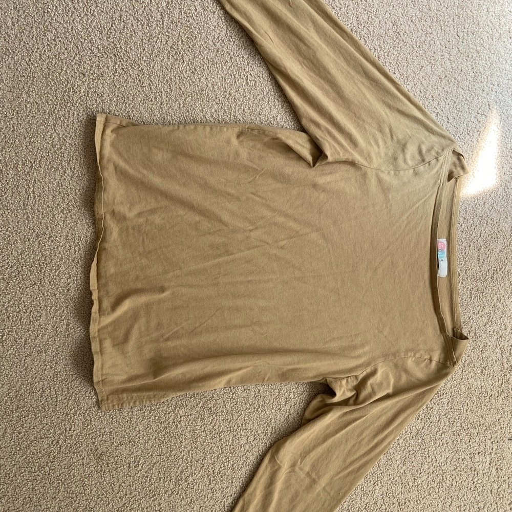 Free People Long Sleeve Tee - Tan